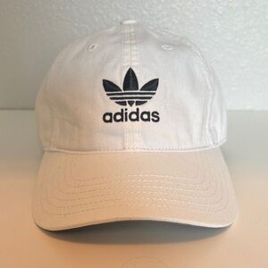 Adidas White and Black Logo Cap